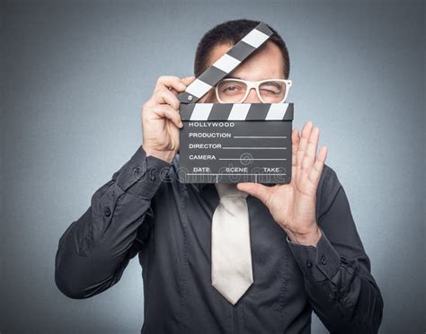 Film Director With Movir Clapper Board Stock Photo Image Of Closeup