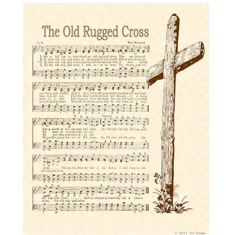 OLD RUGGED CROSS X Antique Hymn Art Print By VintageVerses