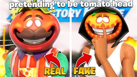 I Pretended To Be Tomato Head In Fortnite They Rage Quit Youtube