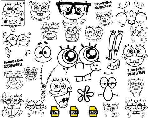Spongebob Faces Svg Spongebob Faces Cricut Squarepants Svg Spongebob Images