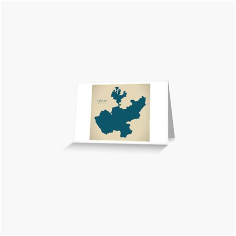 Modern Map Jalisco State Map Mexico Mx Greeting Card For Sale By