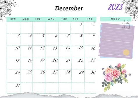 Printable Digital Monthly Calendar 2023 A4 Landscape Etsy