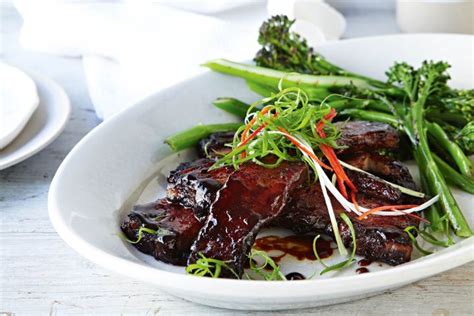 Glazed Hoisin Pork Belly With Chargrilled Broccolini Recipe 👌 With