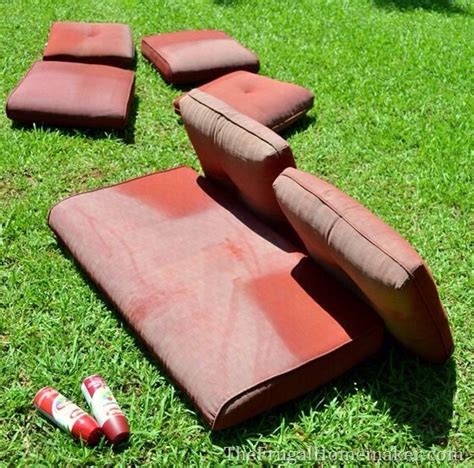 Why old plastic turns yellow (and how you can make it white again). Restore Faded Patio Cushions with spray paint. The cost of ...