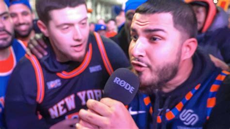 Celebrating With The Wildest Knicks Fans Outside Msg Youtube