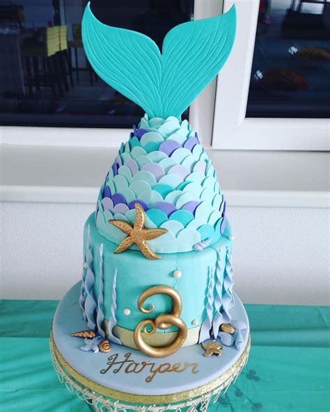 Mermaid Birthday Cake I Made For My Daughters 3rd Birthday Yesterday