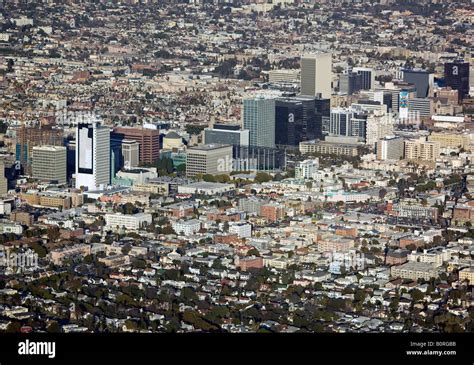 Aerial Above Century City Los Angeles California Stock Photo Alamy