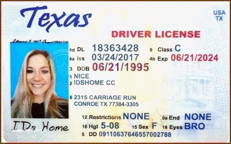 Texas Fake Id Template Latter Example Template All In One Photos