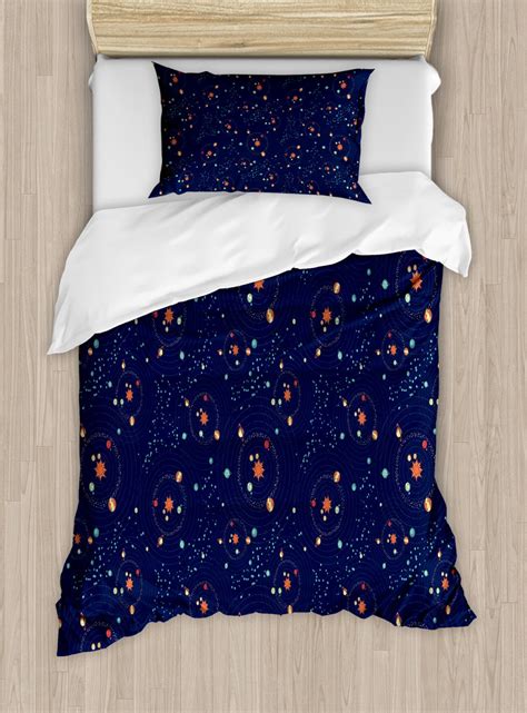Astrology Duvet Cover Set Twin Size Solar System Planet Astronomy