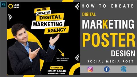 How To Create Digital Marketing Posterdigital Marketing Poster Design In Photoshop Post Design