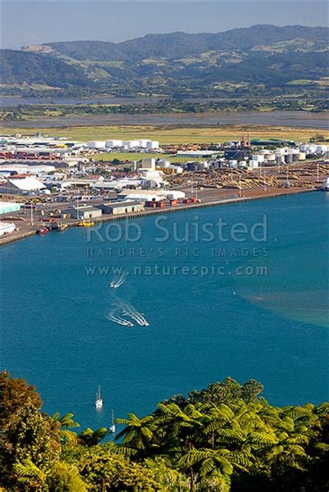 Tauranga Harbour And Port At Mount Maunganui With Waipu Bay And