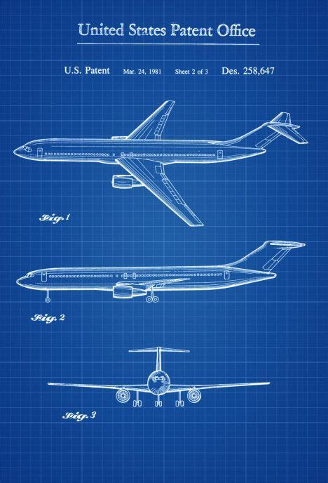 Boeing Airplane Patent Airplane Blueprint Pilot T Aircraft Decor