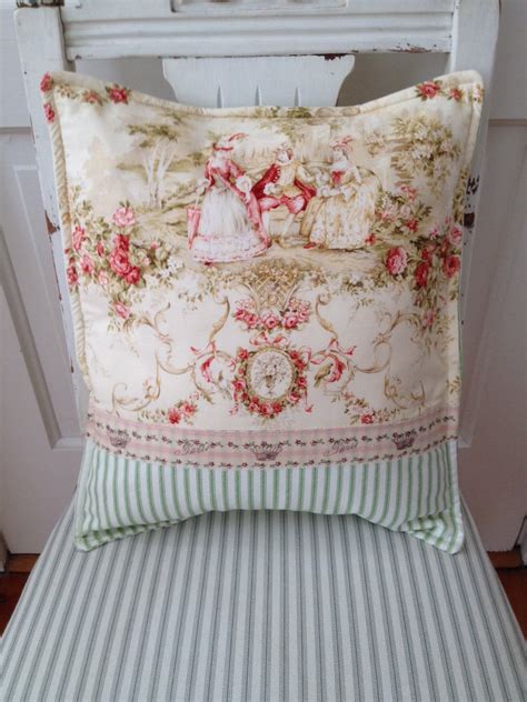 French Country Pillow Cover Shabby Chic Pillow Paris Toile