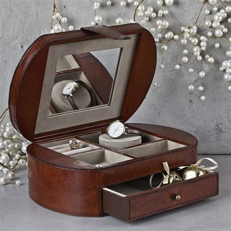 Personalised Leather Vintage Jewellery Box By Life Of Riley