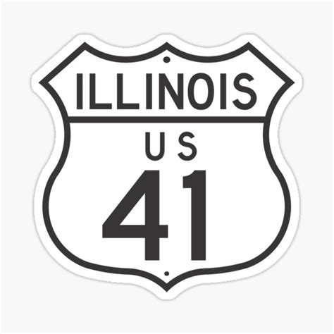 Highway 41 Illinois Usa Sticker By Kiwidom Redbubble