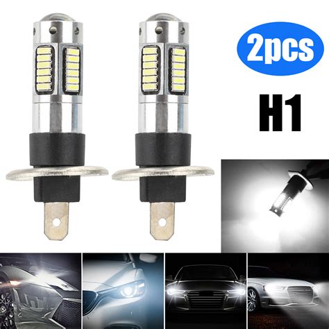 TSV 2PCS H1 LED Car Light, High Bright Car Truck 360° Beam Angle 4014 H1 LED Fog Light Bulb ...