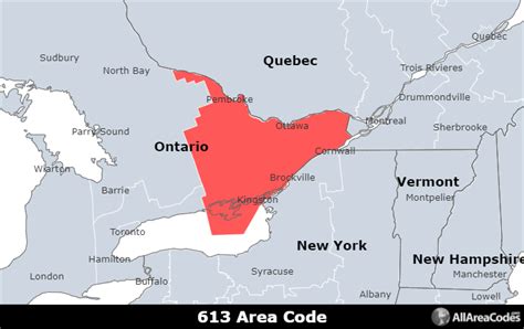 613 Area Code - Location map, time zone, and phone lookup