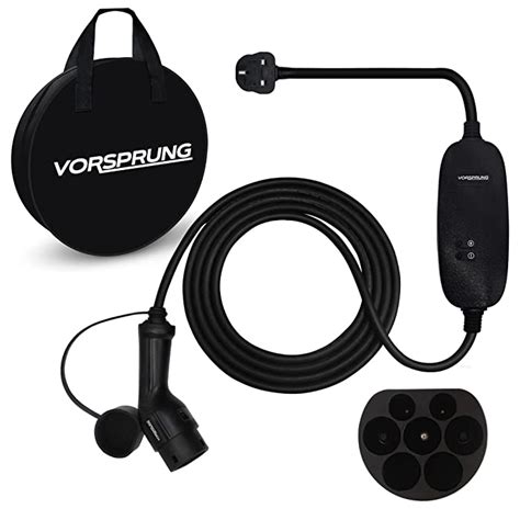 Buy Vorsprung® Portable Ev Charger 10m T2 10a Uk Plug 3 Pin Rapid Electric Vehicle Portable