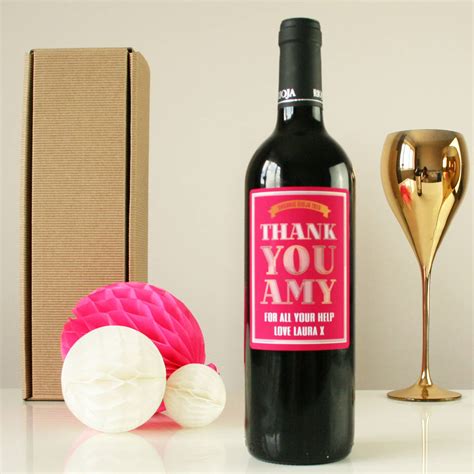Any of these are sure to bring a smile to your project manager's face — and. Personalised 'thank You' Wine Gift By Bottle Bazaar ...