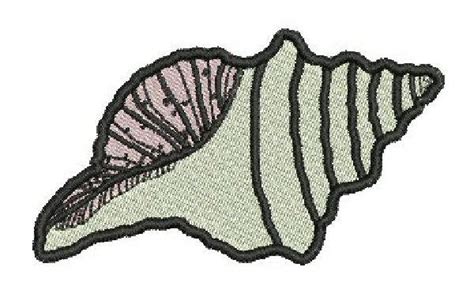 Sea Shell Machine Embroidery Design Conch Ocean Tropical Etsy