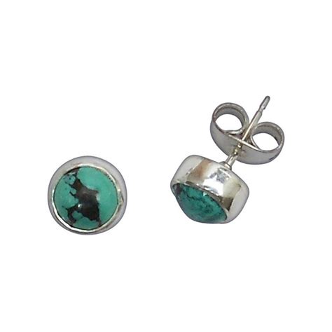 Turquoise And Sterling Silver Post Earrings Eturc