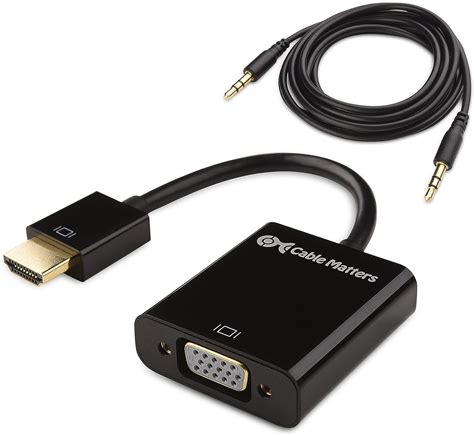 Cable Matters Hdmi To Vga Adapter With Audio Hdmi To Vga Converter In