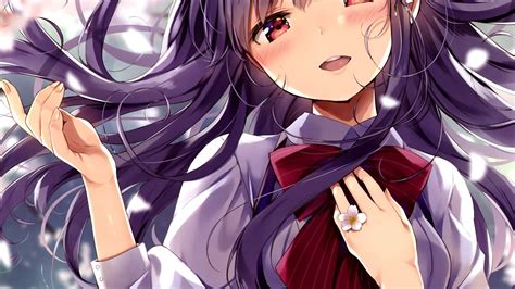 Download 1920x1080 Anime Girl Pretty Long Hair Smiling