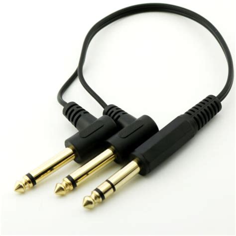 635mm Male Stereo To 2x635mm 14 Male Mono Right Angle Y Splitter