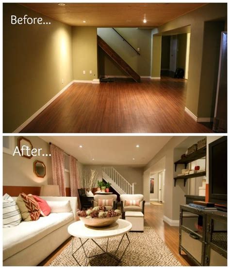 Before And After Pictures Of A Living Room Remodel With Wood Floors