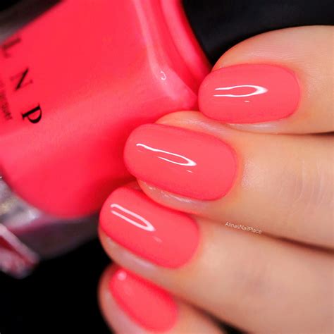 Summer Warm Neon Coral Pink Cream Nail Polish By Ilnp