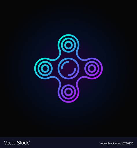 Fidget Spinner Blue Icon Royalty Free Vector Image