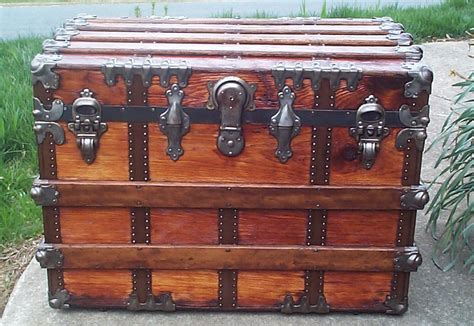 624 Restored Antique Flat Top Steamer Trunk For Sale Available 540 659 6209
