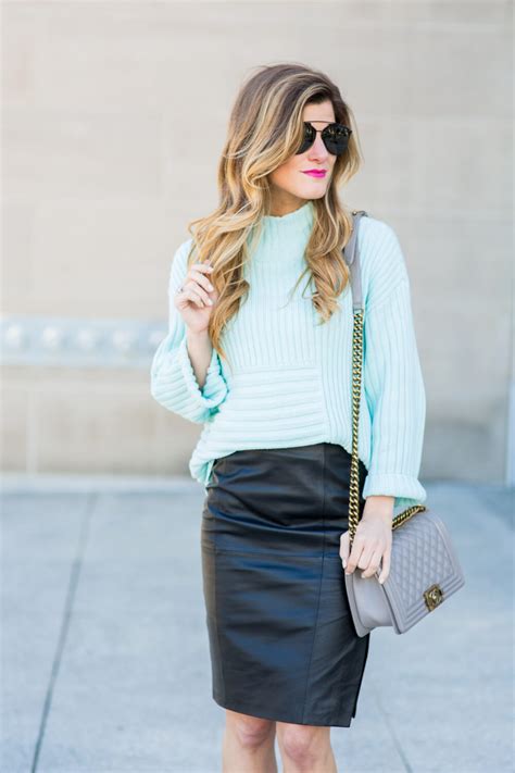 Black Leather Pencil Skirt Outfit How To Style A Leather Pencil Skirt