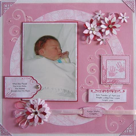 Our Baby Girl Scrapbook Layout Premade Scrapbook Pages For Your Baby