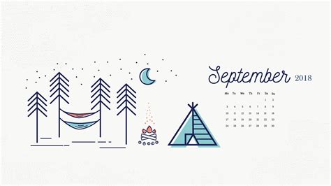 September 2018 Desktop Calendar Desktop Wallpaper Calendar Calendar