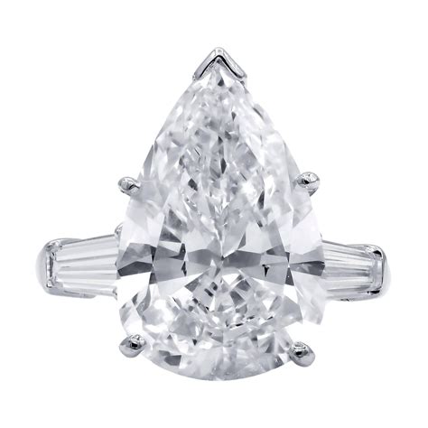 Bvlgari Gia Certified 305 Carat H Vs2 Pear Shape Diamond Platinum Ring