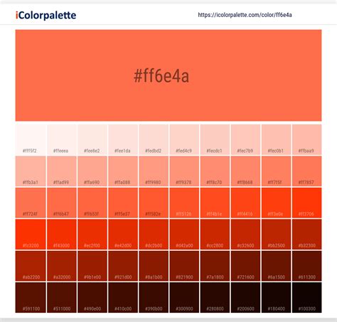 Outrageous Orange Color Ff6e4a Information Hsl Rgb Pantone