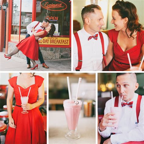 A Stylishly Retro Diner Engagement Shoot Chic Vintage Brides