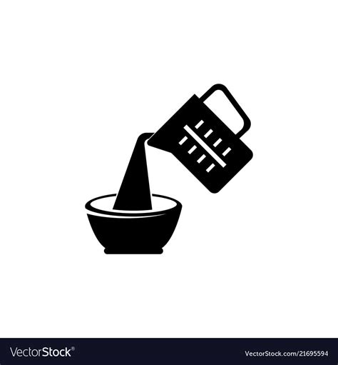 Kettle Pour Hot Water On Dish Flat Icon Royalty Free Vector