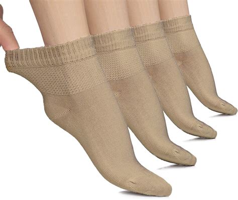 Hugh Ugoli Womens Loose Diabetic Ankle Socks Bamboo Wide Thin