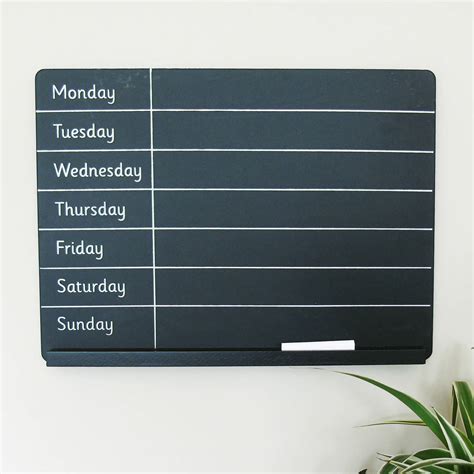 Chalkboard Weekly Calendar By The Den & Now | notonthehighstreet.com