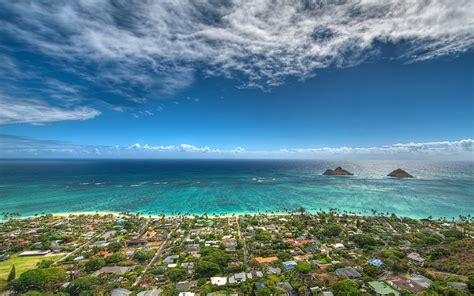View Of Lanikai Beach In Oahu Hawaii