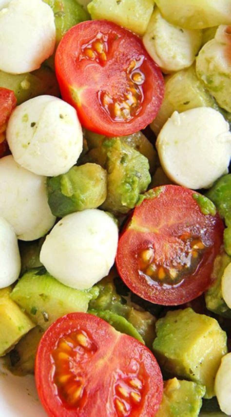Serve salad with toasty bread. Avocado Salad with Tomato and Mozzarella | Recipe ...