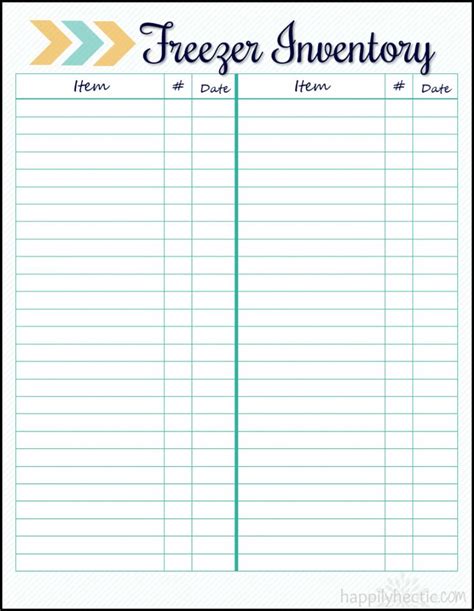Best Kitchen Inventory List Template Doc Example In Freezer