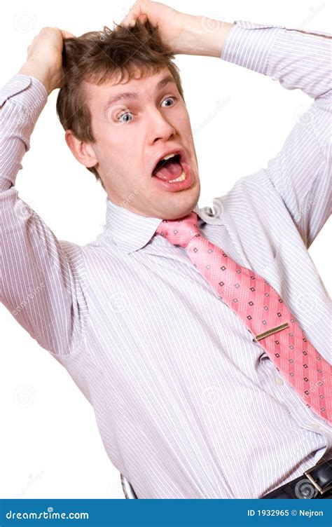 Business Man In Panic Stock Image Image Of Casual Anxious 1932965