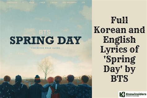 Full Korean And English Lyrics Of Spring Day By Bts Knowinsiders