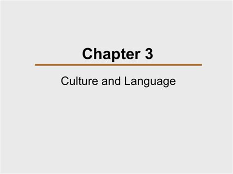 Chapter 3 Culture And Language