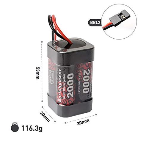 Fconegy Ep Nimh 2 Packs 48v 2000mah Receiver Rx Battery With Bbl2