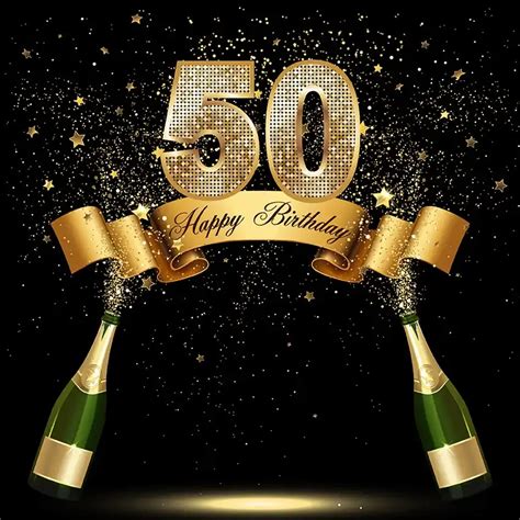 Happy 50th Birthday Party Gold Polka Dot Anniversary Poster Portrait
