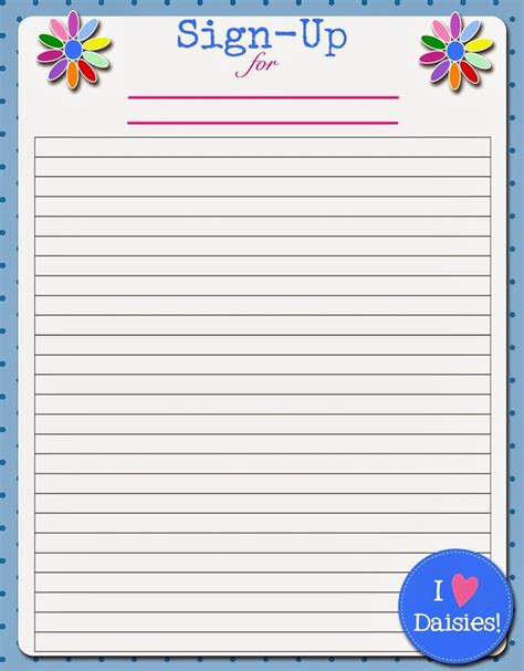 Maybe you would like to learn more about one of these? Daisies Troop Roster & Sign Up Sheet | Sign up sheets ...